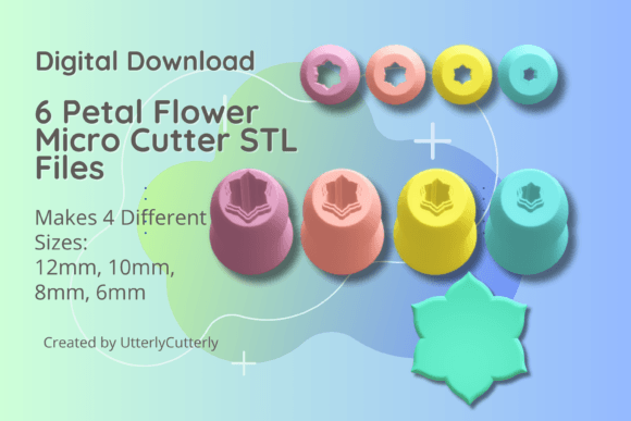 Download Clay Cutter STL File 6 Petal Flower Micr - Premium Resources