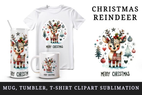 Download Christmas Reindeer Tumbler Mug Clipart - Christmas reindeer Collection
