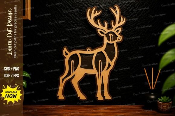 Download Christmas Reindeer Laser Cut SVG Design - Christmas reindeer Collection