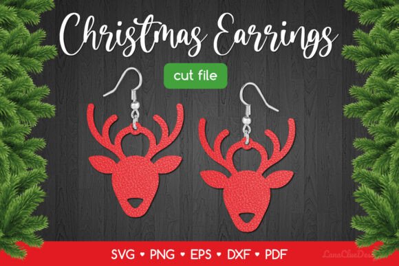 Download Christmas Reindeer Earring SVG Cut File - Christmas reindeer Collection