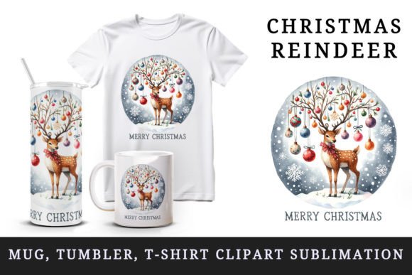 Download Christmas Reindeer Tumbler Mug Clipart - Christmas reindeer Collection