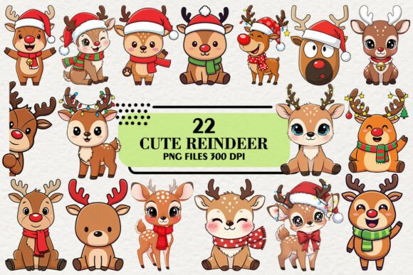 Download Cute Christmas Reindeer Clipart - Christmas reindeer Collection