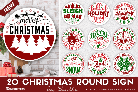 Download Christmas Round Sign Svg Bundle - Christmas round sign svg bundle Collection
